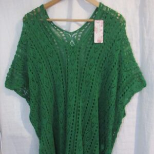 New Ladies Emerald Green Lacy Tunic Top One Size fits sizes 18 20 22