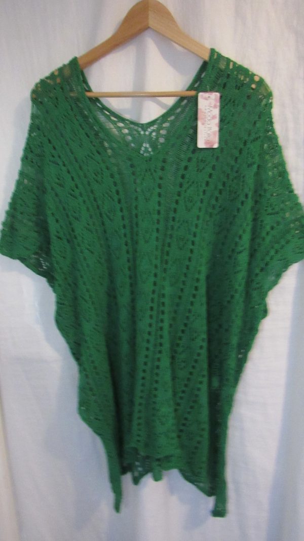 New Ladies Emerald Green Lacy Tunic Top One Size fits sizes 18 20 22 - Image 3