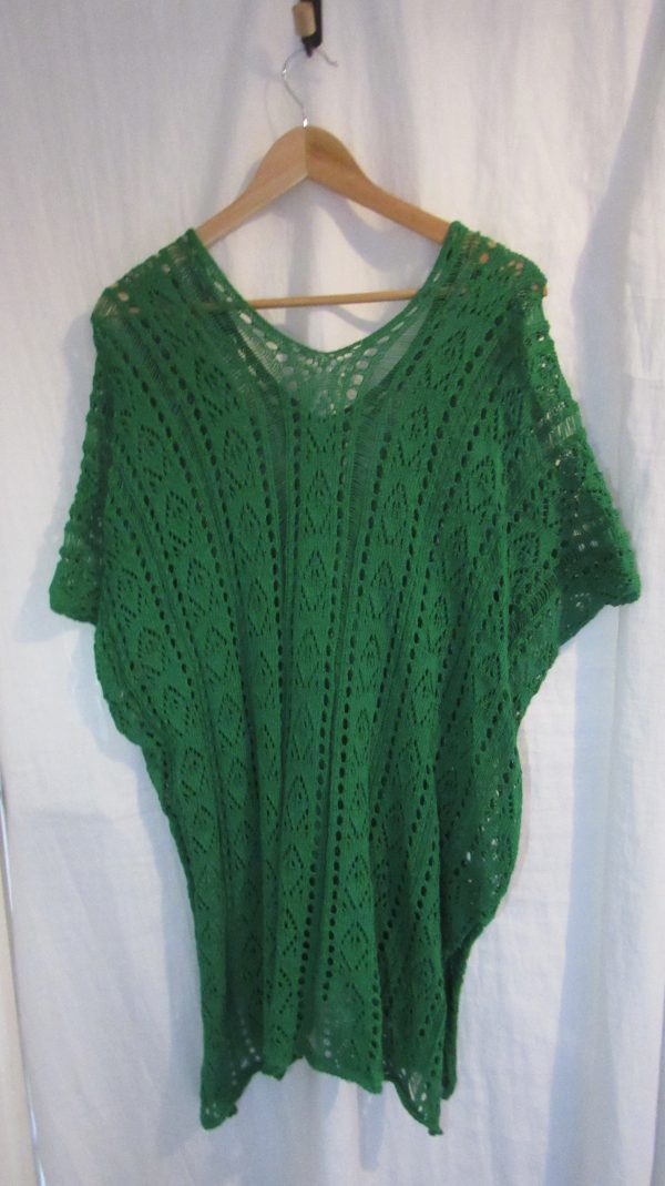 New Ladies Emerald Green Lacy Tunic Top One Size fits sizes 18 20 22 - Image 4
