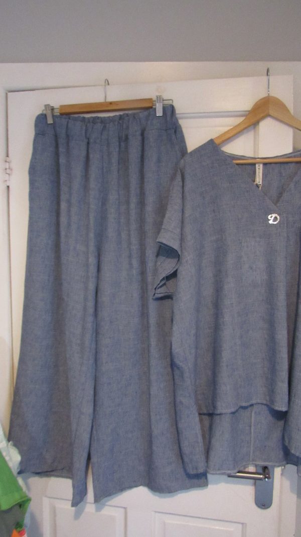 New Ladies Denim Blue Plus Size 2 Piece Set One Size fits sizes 18 20 22 - Image 4