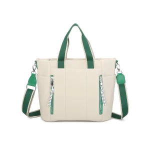 New Ladies Beige with Green Grab Bag