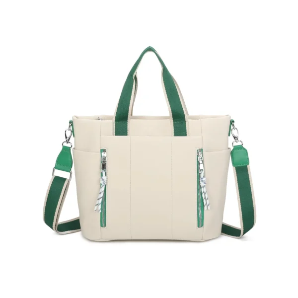 New Ladies Beige with Green Grab Bag