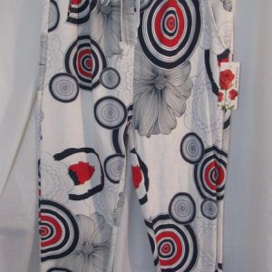 Special Offer White with Blue Circle Joggers One Size fits sizes 10 12 14