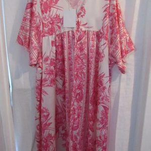 Special Price New Ladies Pink Silky Paisley Print V Neck Dress One Size 14 16 non returnable
