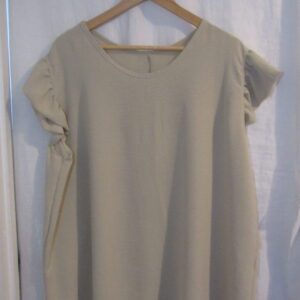New Ladies Beige Fake Button down the back Tunic Top One Size fits sizes 16 18 20 22