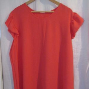 New Ladies Coral Fake Button down the back Tunic Top One Size fits sizes 16 18 20 22