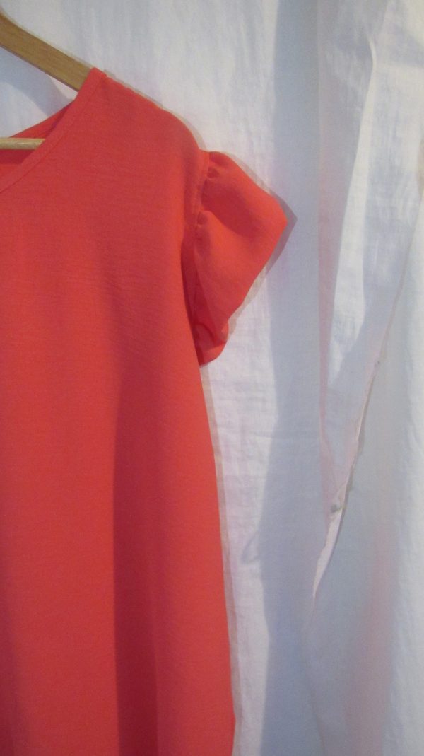 New Ladies Coral Fake Button down the back Tunic Top One Size fits sizes 16 18 20 22 - Image 3