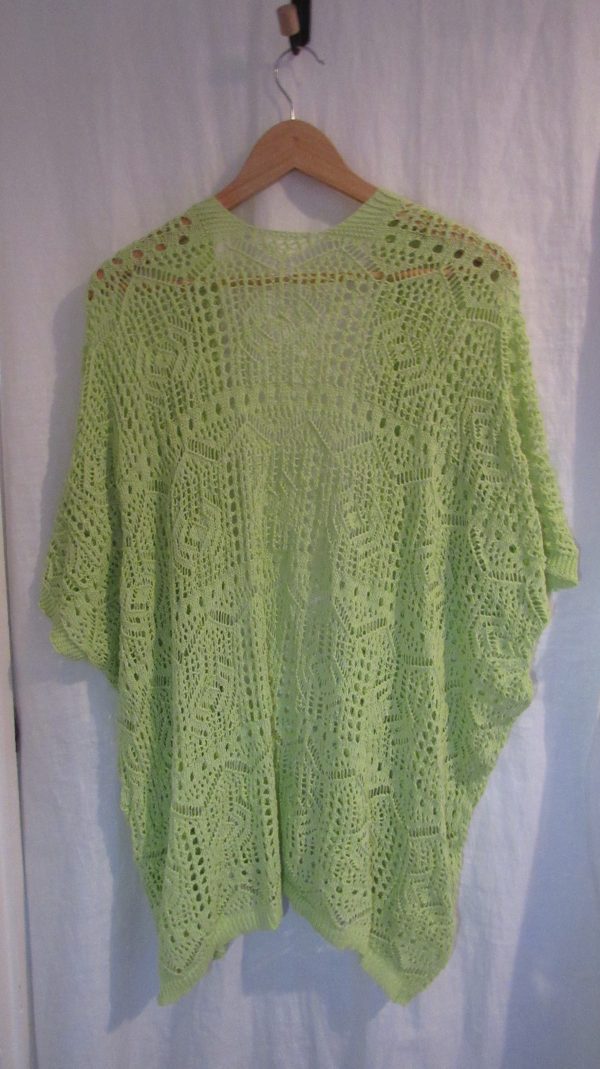 New Ladies Lime Lacy Open Cardigan One Size fits sizes 18 20 22 - Image 4
