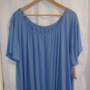 New Ladies Blue Elasticated Bottom Top One size fits sizes 16 18 20 22 Plus Size