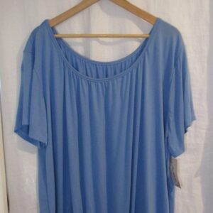 New Ladies Blue Elasticated Bottom Top One size fits sizes 16 18 20 22 Plus Size