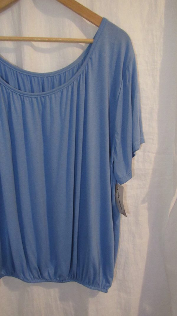 New Ladies Blue Elasticated Bottom Top One size fits sizes 16 18 20 22 Plus Size - Image 3