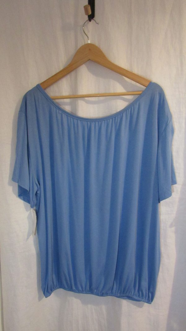 New Ladies Blue Elasticated Bottom Top One size fits sizes 16 18 20 22 Plus Size - Image 4