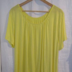 New Ladies Yellow Elasticated Bottom Top One size fits sizes 16 18 20 22 Plus Size