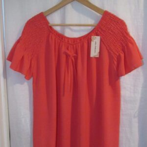 SALE SALE SALE New Ladies Coral Ruffle Sleeve Top One Size fits sizes 16 18 20 22 NON RETURNABLE