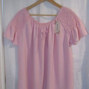 SALE SALE SALE New Ladies Pale Pink Ruffle Sleeve Top One Size fits sizes 16 18 20 22 NON RETURNABLE