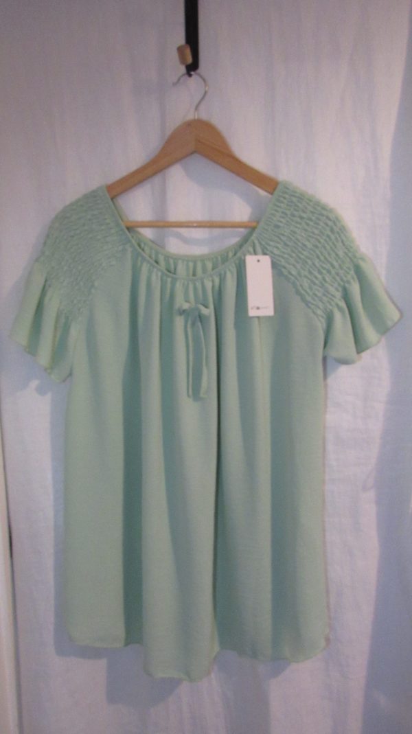 New Ladies Sage Ruffle Sleeve Top One Size fits sizes 16 18 20 22