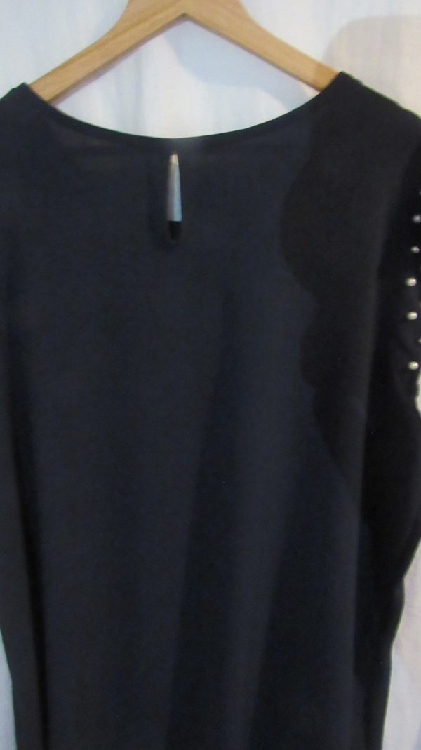 New Ladies Navy Blue Pearls on the sleeves Tunic Top One Size fits sizes 16 18 20 22 - Image 5