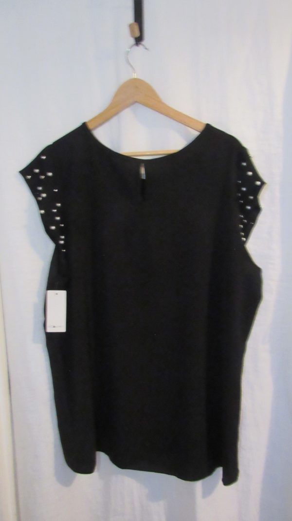 New Ladies Black Pearls on the sleeves Tunic Top One Size fits sizes 16 18 20 22 - Image 4