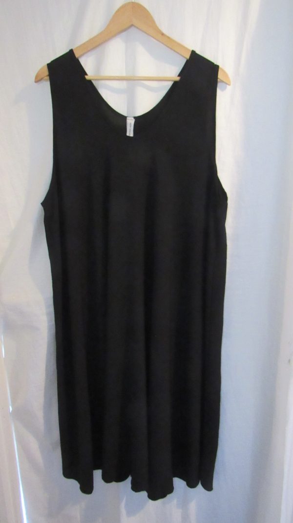 New Ladies Black Sleeveless Swing Dress One Size fits sizes 18 20 22 24 - Image 2