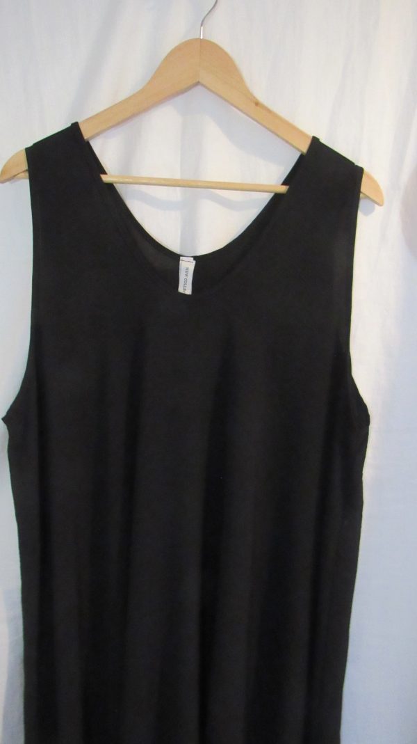 New Ladies Black Sleeveless Swing Dress One Size fits sizes 18 20 22 24 - Image 3