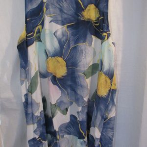 New Ladies Blue Floral Sleeveless Sun Dress One Size fits sizes 18 20 22