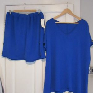 New Ladies Royal Blue Ladies Shorts Set One Size fits sizes 18 20 22
