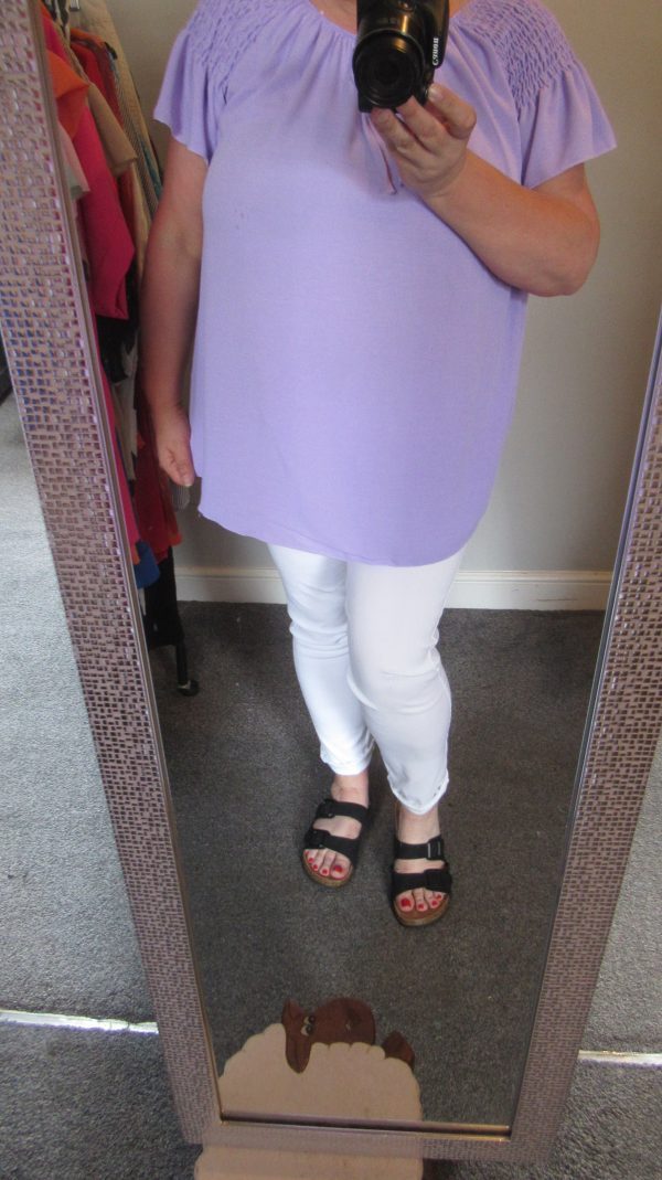 New Ladies Lilac Ruffle Sleeve Top One Size fits sizes 16 18 20 22 - Image 7