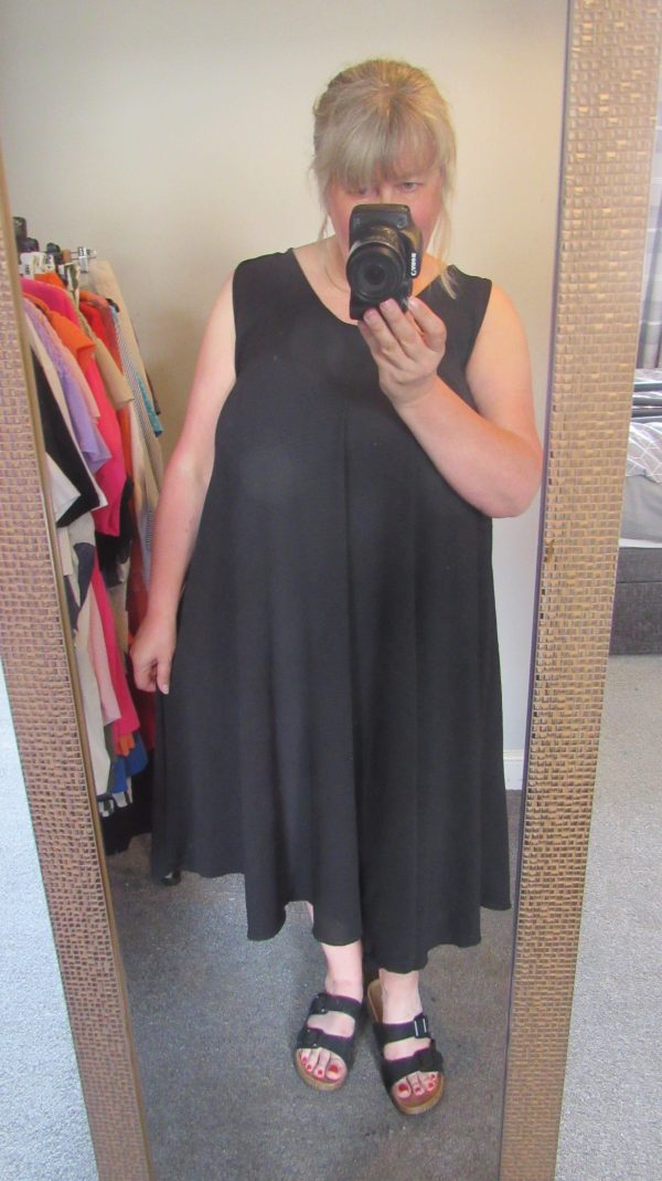 New Ladies Black Sleeveless Swing Dress One Size fits sizes 18 20 22 24 - Image 6