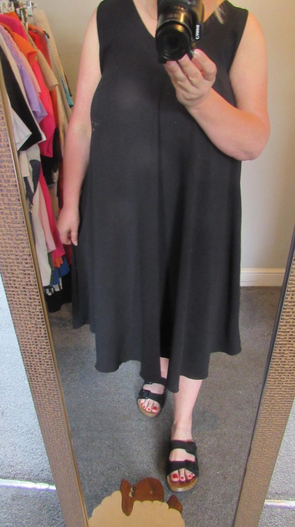 New Ladies Black Sleeveless Swing Dress One Size fits sizes 18 20 22 24 - Image 7