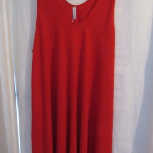 New Ladies Red Sleeveless Swing Dress One Size fits sizes 18 20 22 24