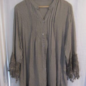 New Ladies Mocha Tassel Button Up Blouse One Size fits sizes 16 18 20 22 NON RETURNABLE
