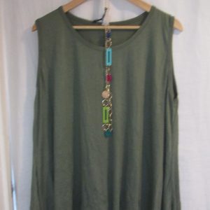 New Sleeveless Womens Khaki Top One Size fits sizes 16 18 20 22
