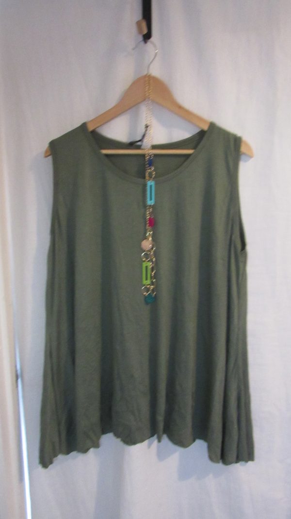 New Sleeveless Womens Khaki Top One Size fits sizes 16 18 20 22