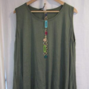 New Sleeveless Womens Khaki Top One Size fits sizes 16 18 20 22
