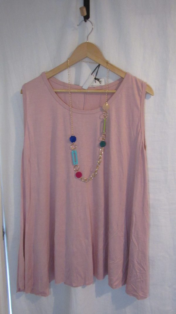 New Sleeveless Womens Pale Pink Top One Size fits sizes 16 18 20 22