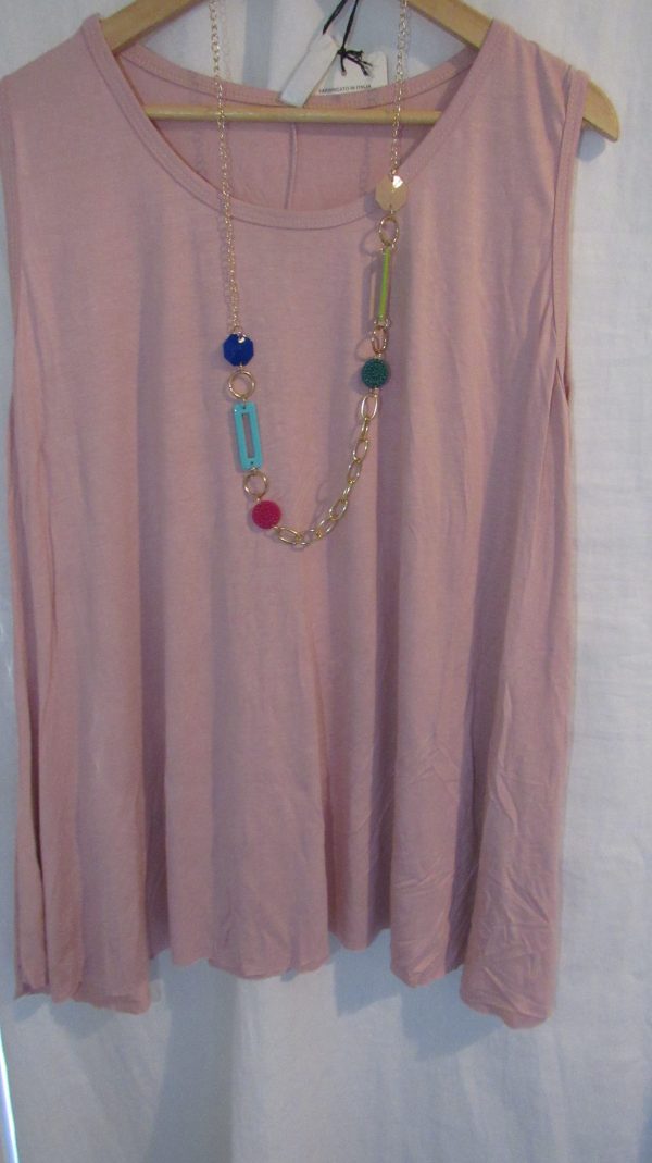 New Sleeveless Womens Pale Pink Top One Size fits sizes 16 18 20 22 - Image 4