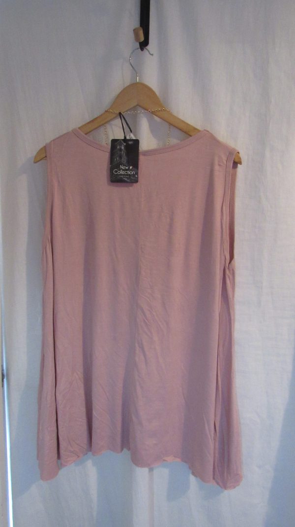 New Sleeveless Womens Pale Pink Top One Size fits sizes 16 18 20 22 - Image 5