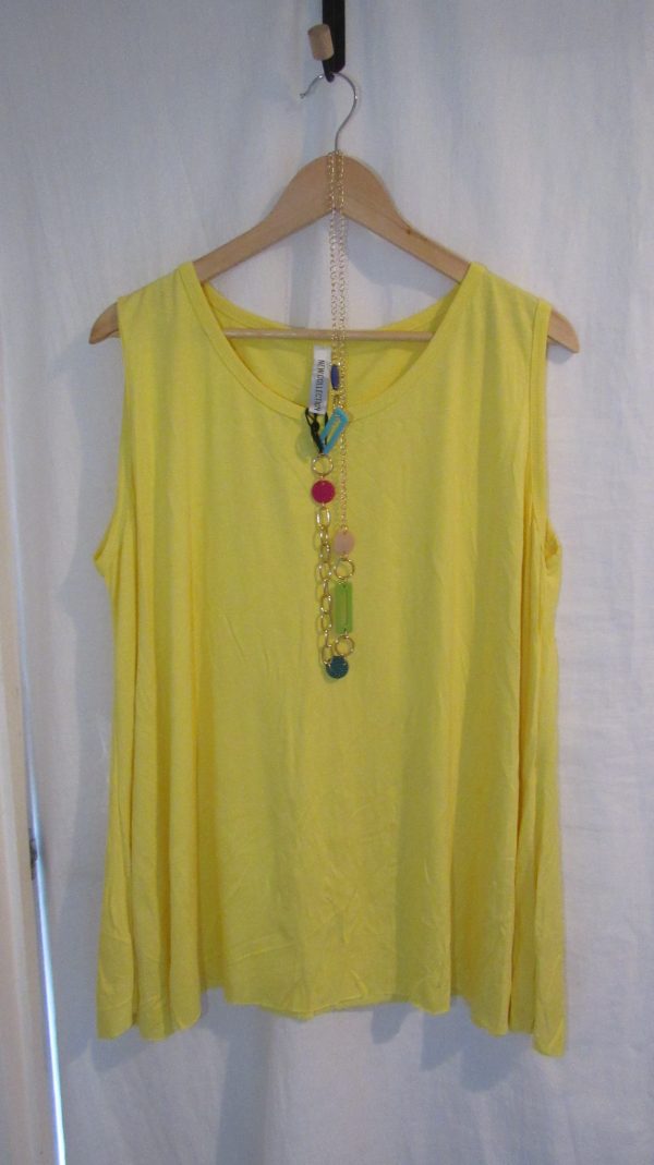 New Sleeveless Womens Yellow Top One Size fits sizes 16 18 20 22