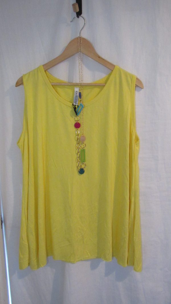 New Sleeveless Womens Yellow Top One Size fits sizes 16 18 20 22 - Image 2