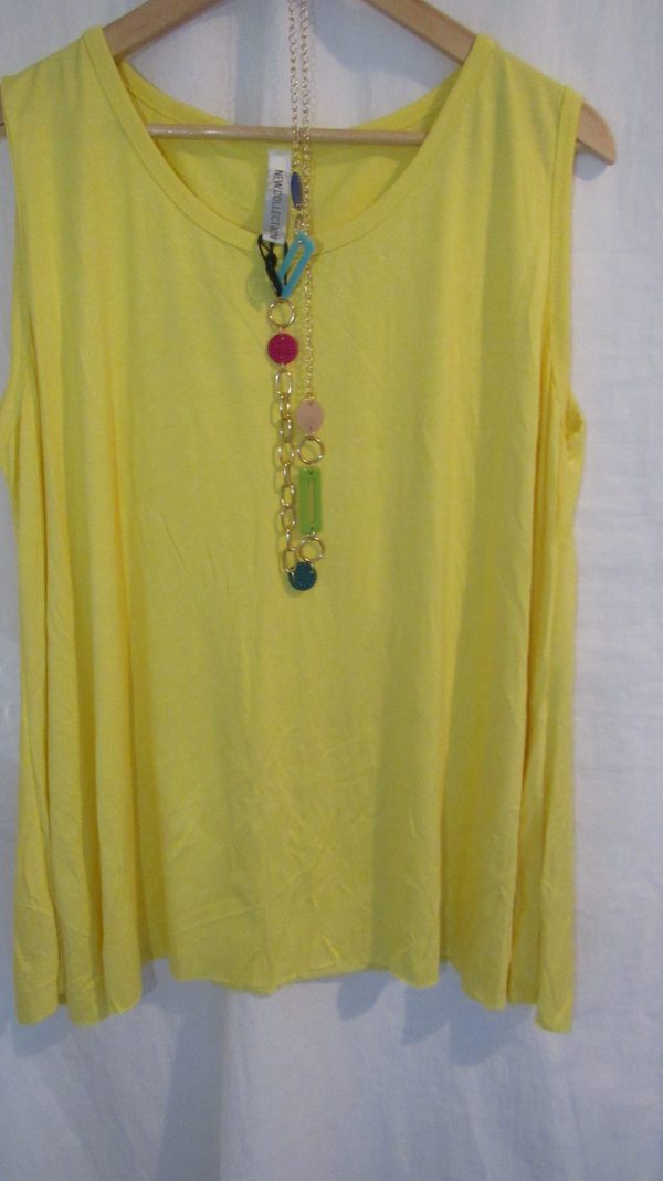 New Sleeveless Womens Yellow Top One Size fits sizes 16 18 20 22 - Image 4
