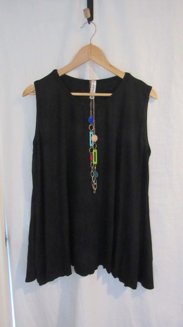 New Sleeveless Womens Black Top One Size fits sizes 16 18 20 22