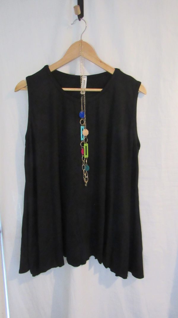 New Sleeveless Womens Black Top One Size fits sizes 16 18 20 22 - Image 2