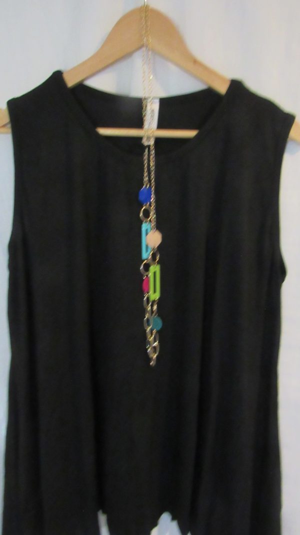 New Sleeveless Womens Black Top One Size fits sizes 16 18 20 22 - Image 3
