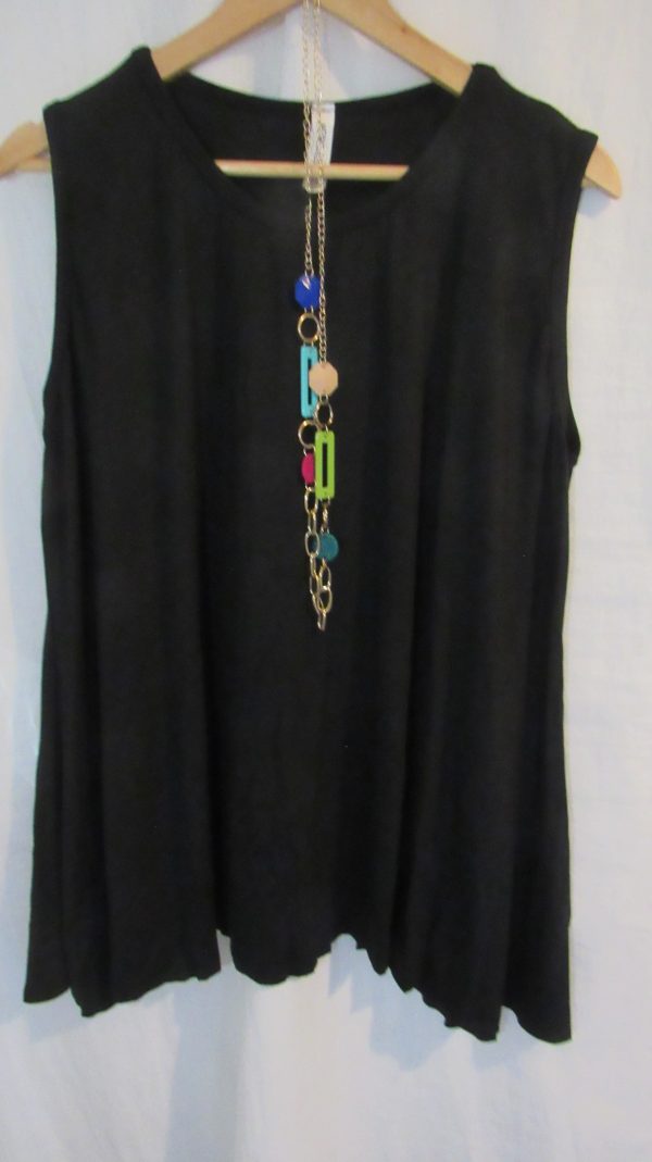 New Sleeveless Womens Black Top One Size fits sizes 16 18 20 22 - Image 4