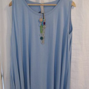 New Sleeveless Womens Pale Blue Top One Size fits sizes 16 18 20 22
