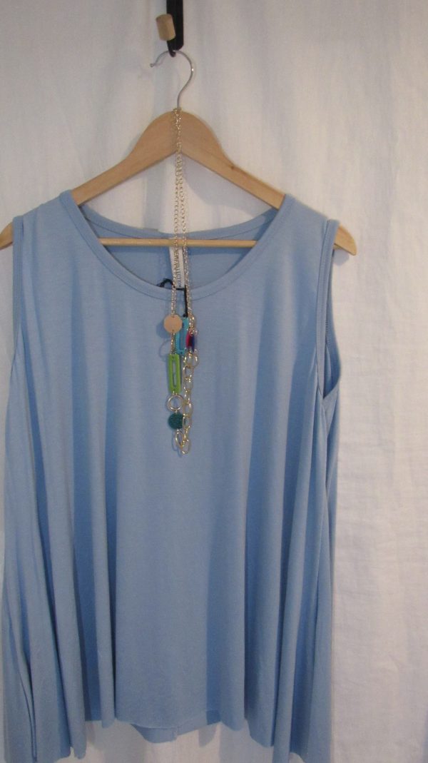 New Sleeveless Womens Pale Blue Top One Size fits sizes 16 18 20 22 - Image 3