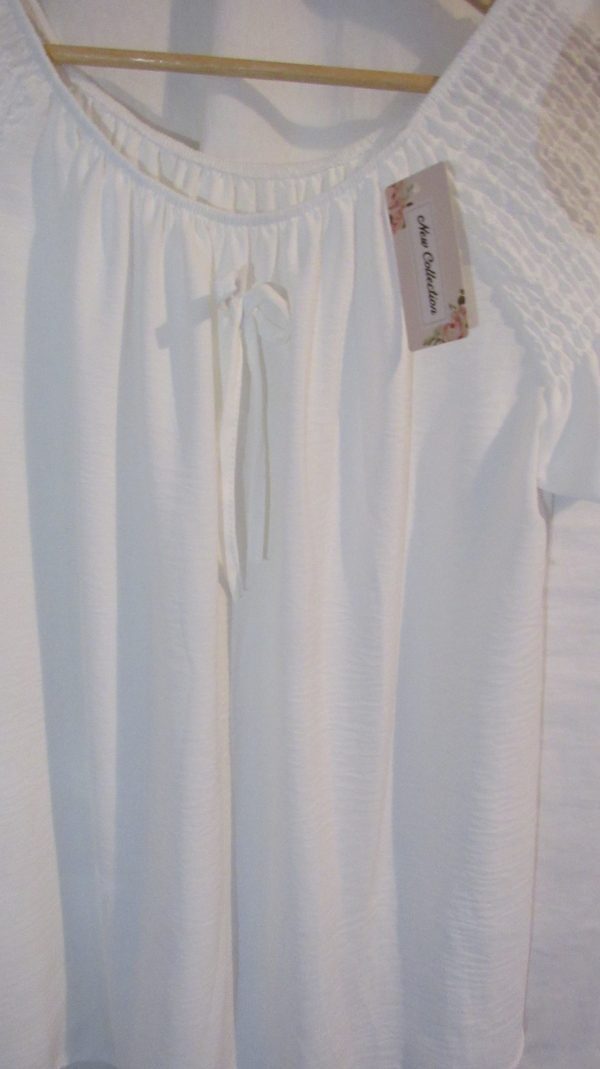 New Ladies White Ruffle Sleeve Top One Size fits sizes 16 18 20 22 - Image 5