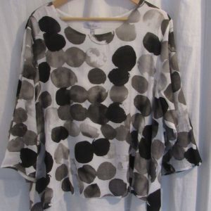 New Ladies Black Spot Top with Open Back One Size fits sizes 18 20 22
