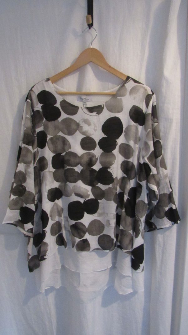 New Ladies Black Spot Top with Open Back One Size fits sizes 18 20 22 - Image 2
