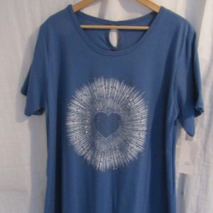 New Denim Blue Detail T-shirt One Size fits sizes 16 18 20 22